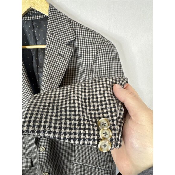 Sand Copenhagen Reda 1865 Wool Blazer Houndstooth Black White Men 42 - Picture 2 of 10
